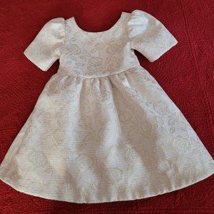 Janie and Jack Ivory & Gold Rose Brocade Dress (two sizes)